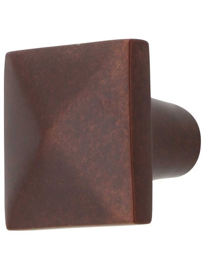 Aspen Knob - 1 1/4 inch Square in Mahogany Bronze.